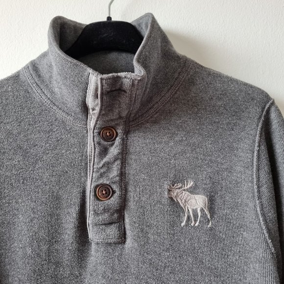 Abercrombie & Fitch Men's 1/4 Button Pullover Sweater Size XL - Picture 3 of 8